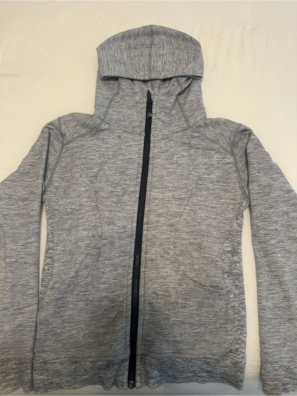 Lululemon Gray Heathered Full Zip Hooded Jacket Women’s Athletic Yoga Size 4